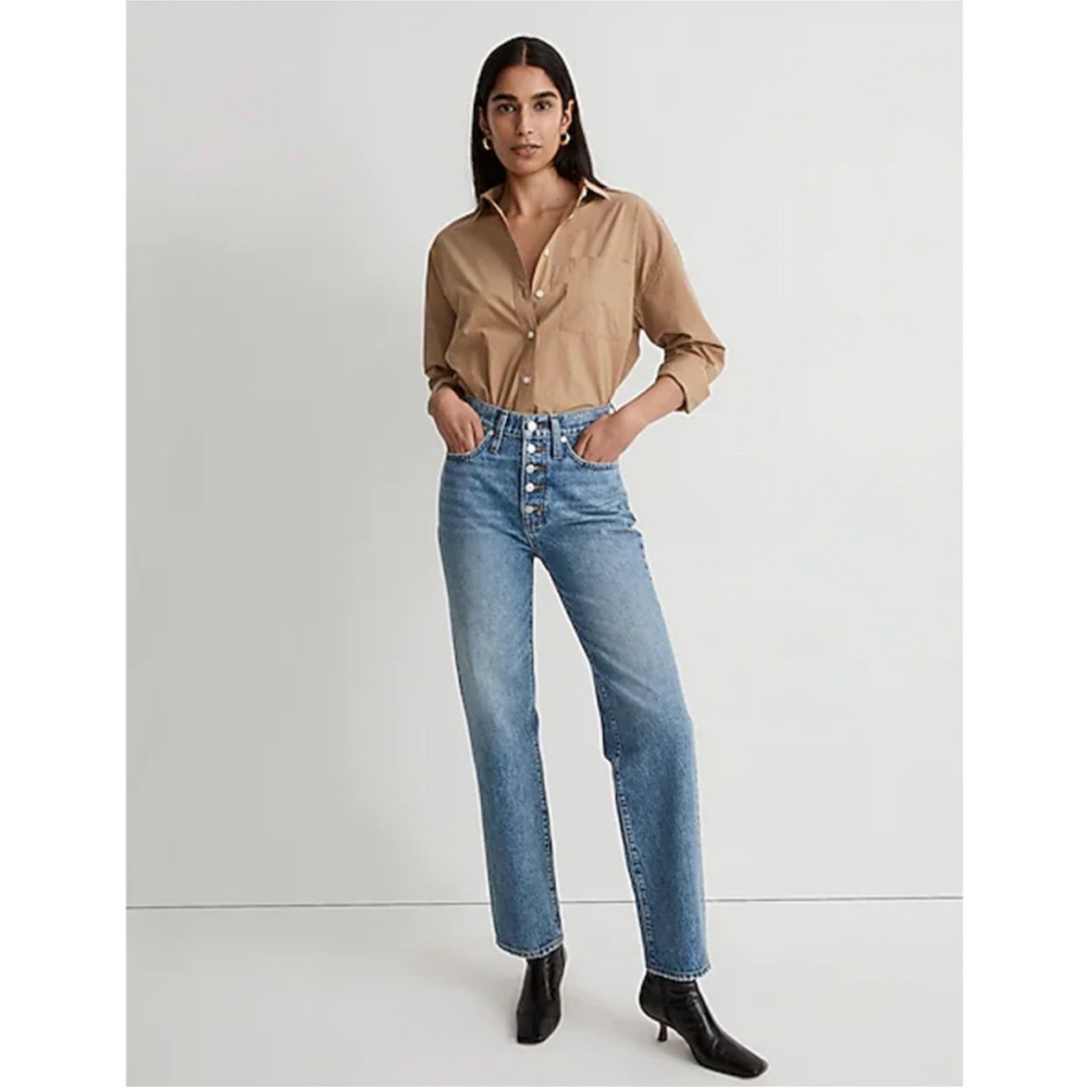 MADEWELL The Perfect Vintage Straight Jean Size 29 Exposed Button Fly Delafield